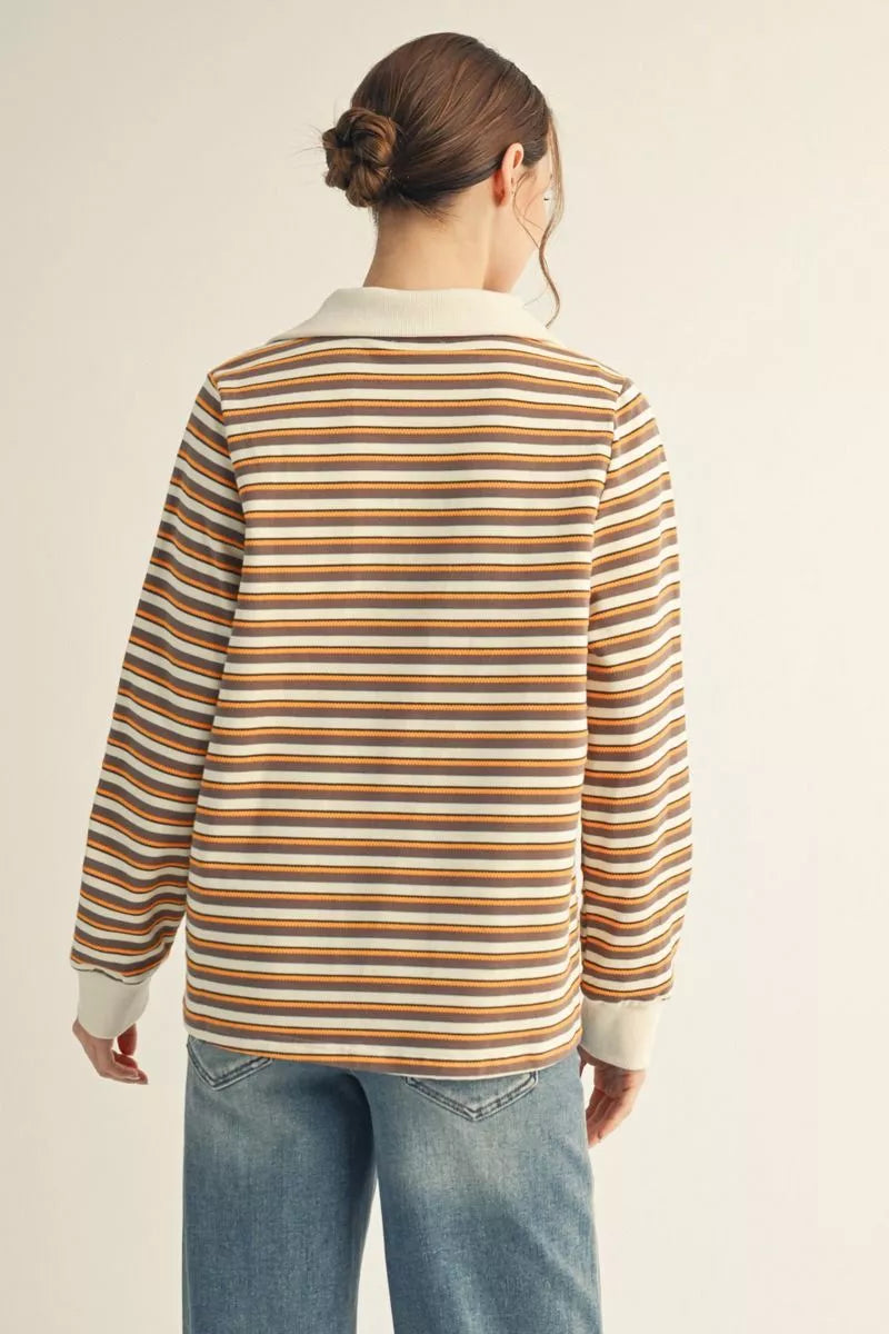 Mocha Rugby Long Sleeve Top