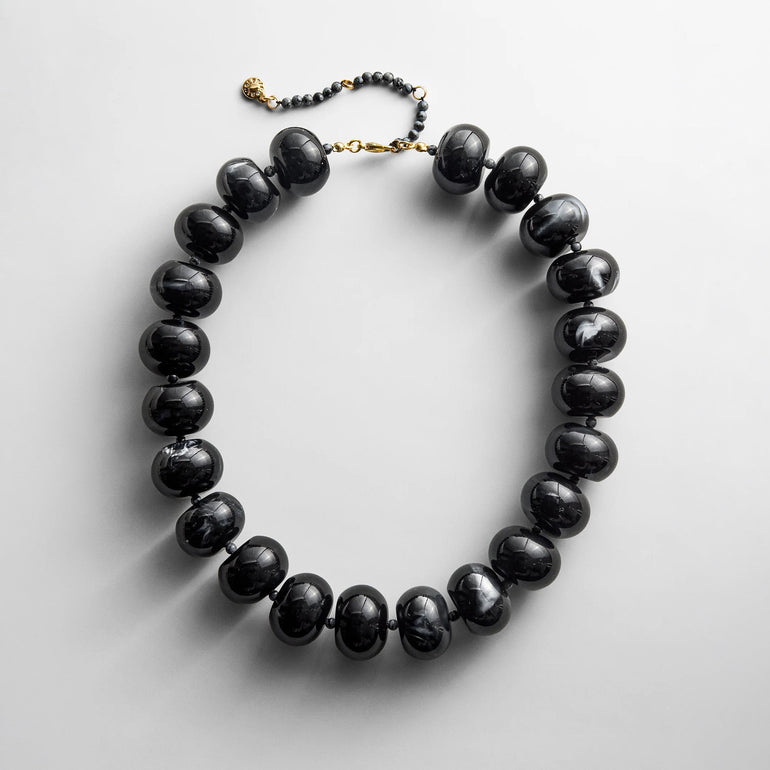 Joan Semi-Precious Necklace - Obsidian