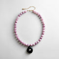 Jamie Semi-Precious Beaded Necklace - Amethyst/Black Hypersthene