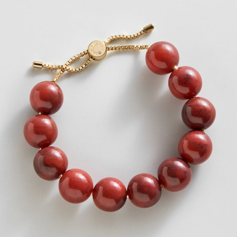 Jane Beaded Bracelet -  Cherry Red