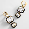 Gold/Black Felicity Crystal Drop Earrings