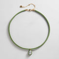Lindsey Crystal Collar Necklace - Olive Green