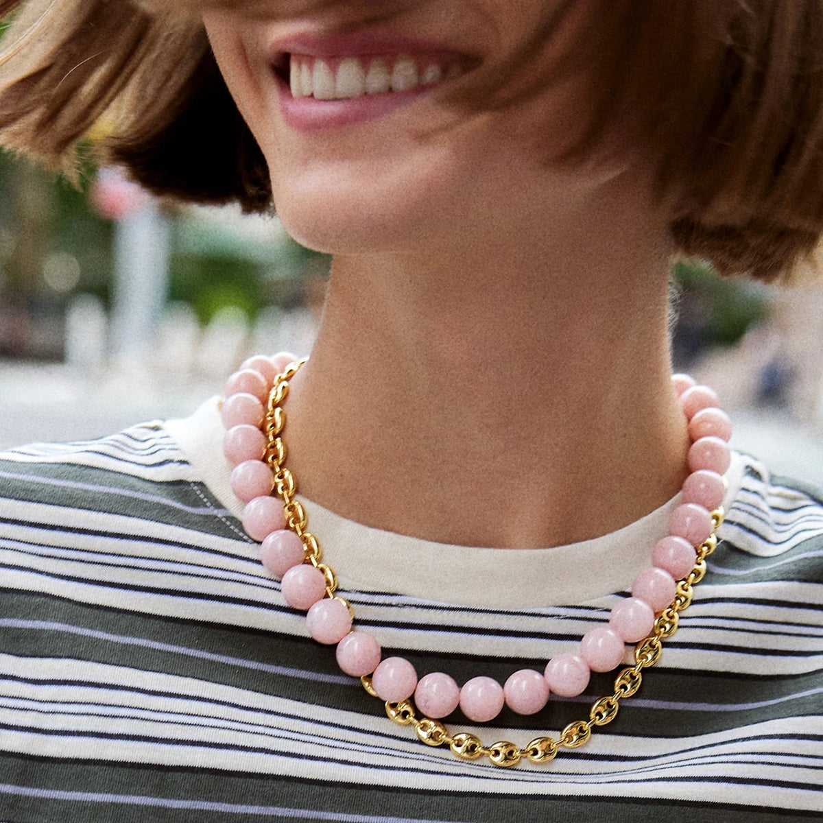 Mauve Mini Jane Beaded Necklace