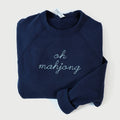 Oh Mahjong Navy Stitched Sweatshirt