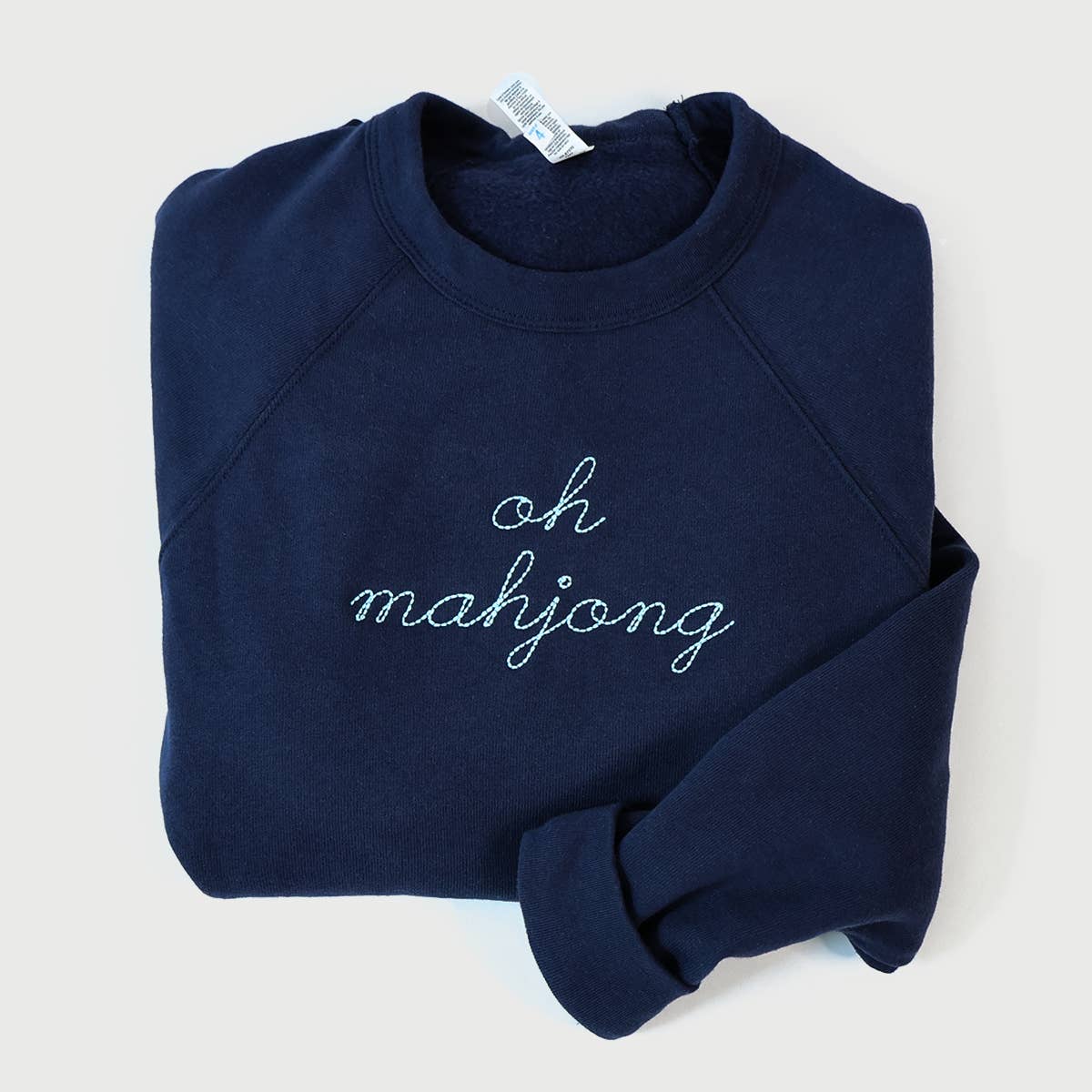 Oh Mahjong Navy Stitched Sweatshirt