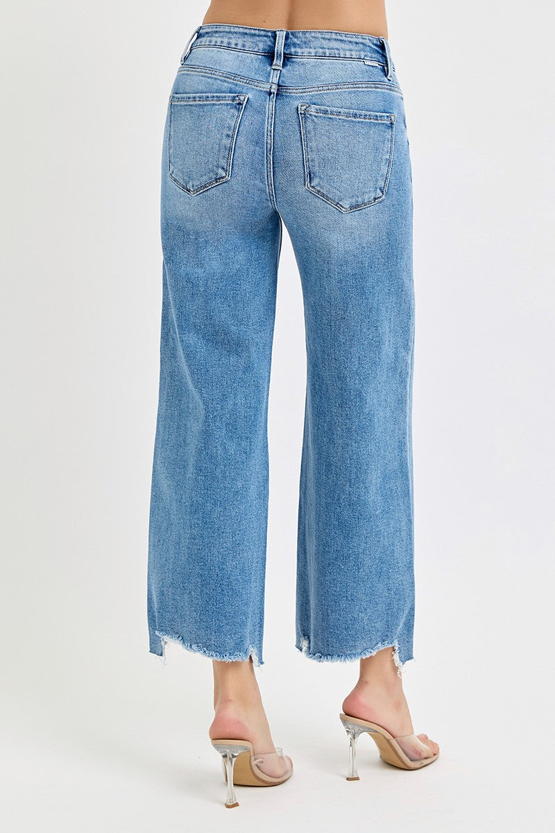 High Rise Crop Wide Jeans