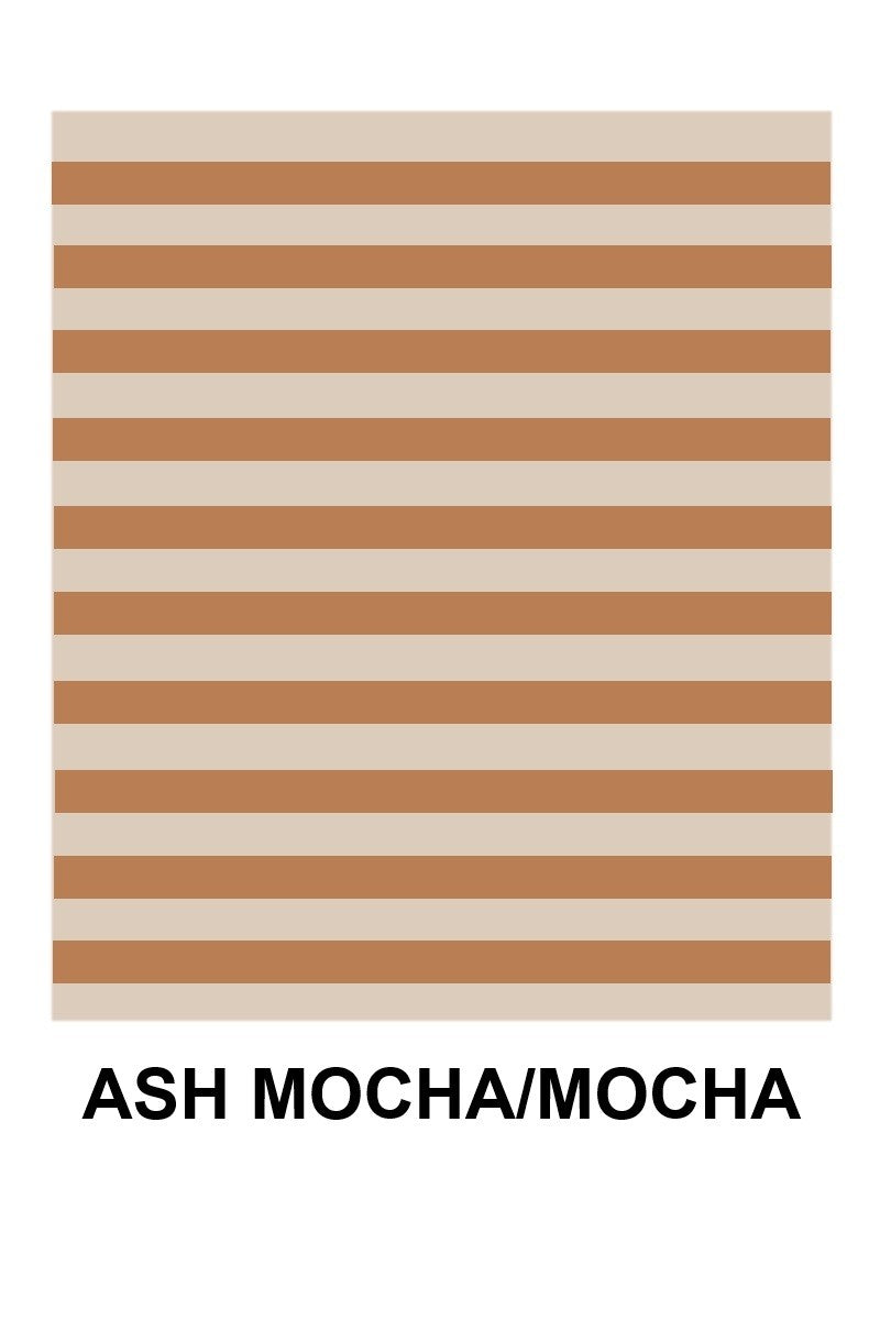 Striped Contrast Trim Rib Banded Tee Striped Contrast Trim Rib Banded Tee Ash Mocha