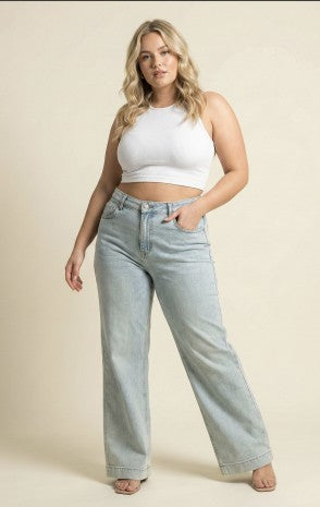 Curvy High-rise Relaxed Light Wash Denim