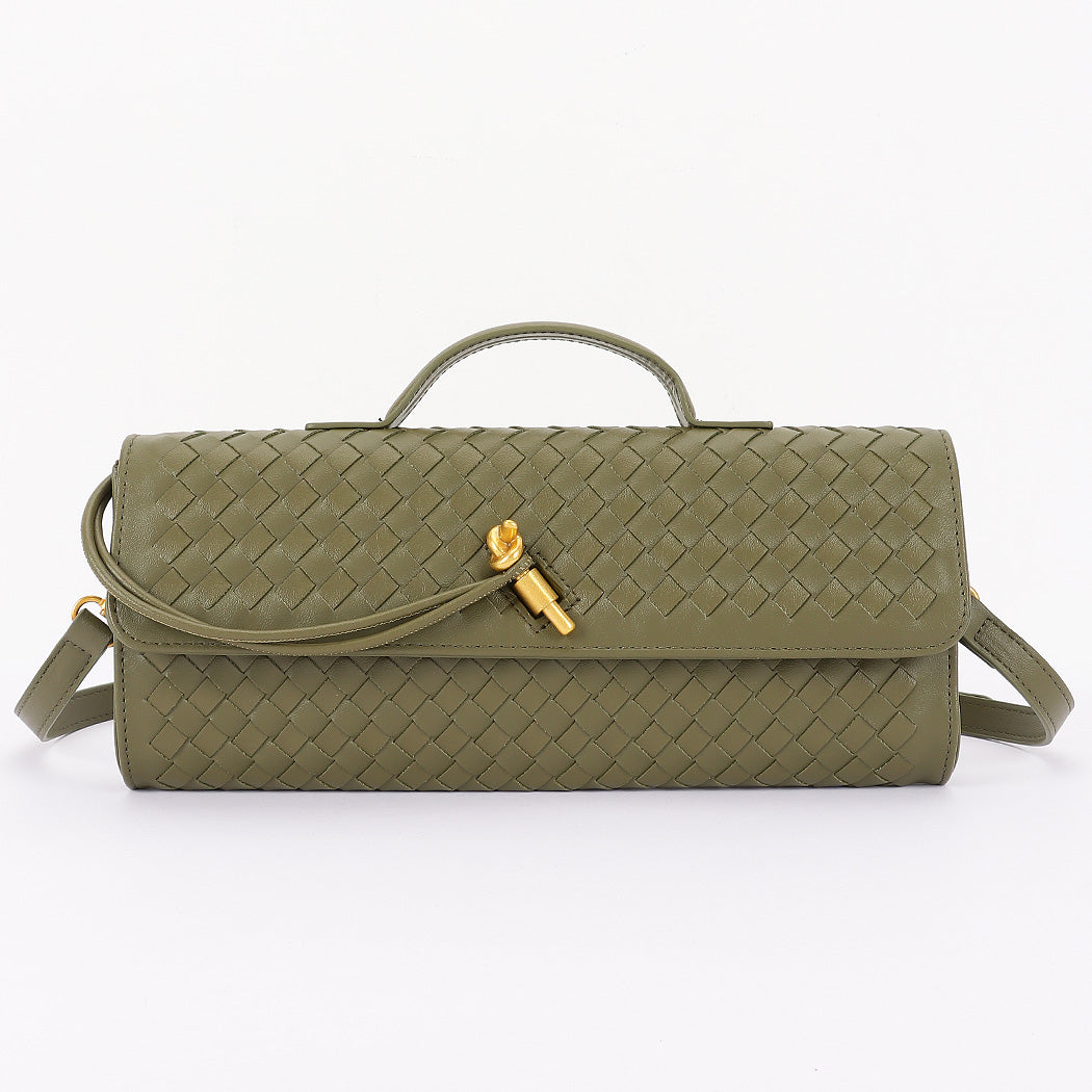 Olive Woven Leather Handbag