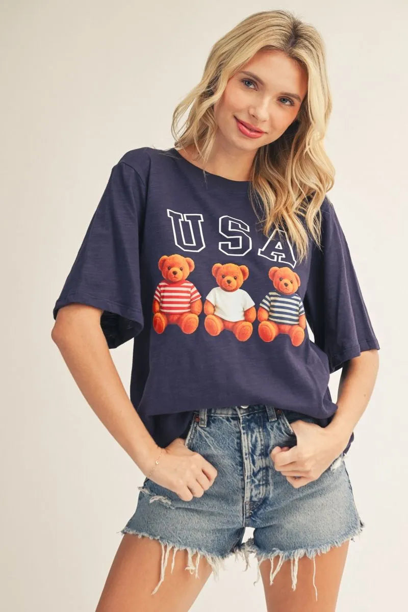 USA Teddy 4th of July Tee