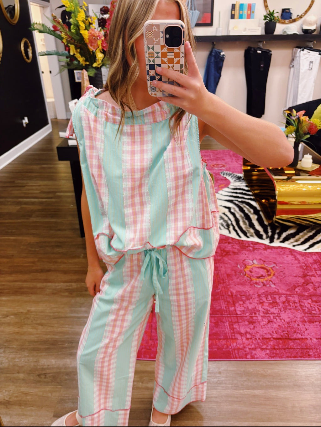 Gingham Pastel Two Piece Set