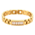 Clear Zirconia Wristwatch Chain Bracelet