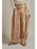 Fawn Print Cotton Twill Barrel Pants