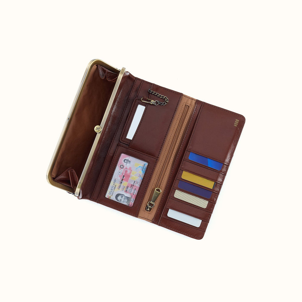 Rachel Continental Wallet In Pebbled Leather - Ink Navy