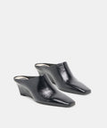 Hilah mules midnight crinkle patent