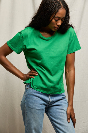 Harley cotton boxy crewneck tee Grass