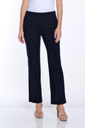 STRETCH PONTE PINTUCK FLARE LEG PANT - MIDNIGHT (NAVY)