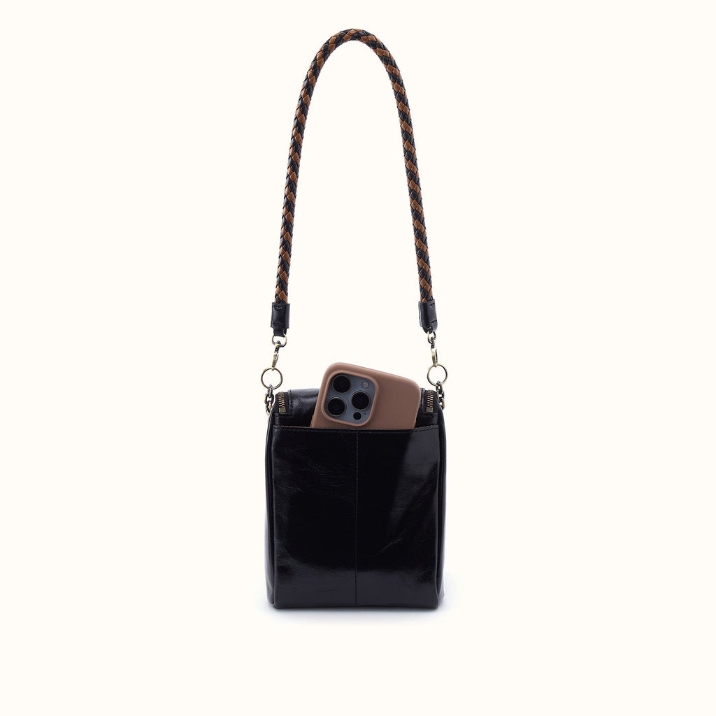 Fern Duo Crossbody In Polished Leather - Black