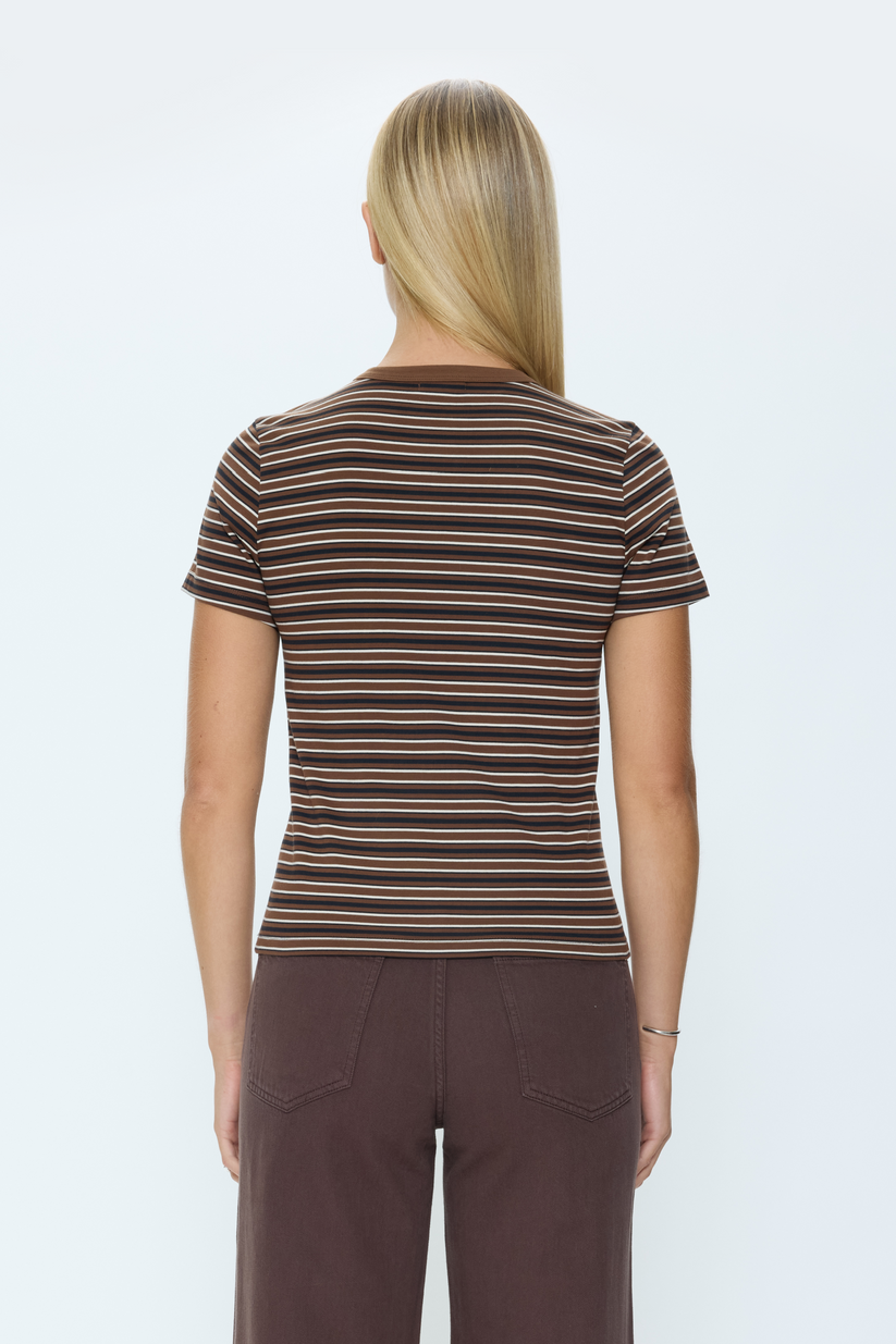 ALBA SHRUNKEN TEE - BRUNA BLACK STRIPE