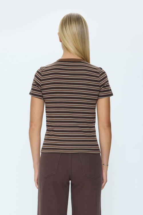 ALBA SHRUNKEN TEE - BRUNA BLACK STRIPE
