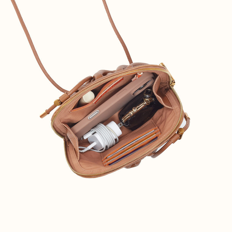 Isabelle Crossbody - Pebbled Leather | Timber Brown