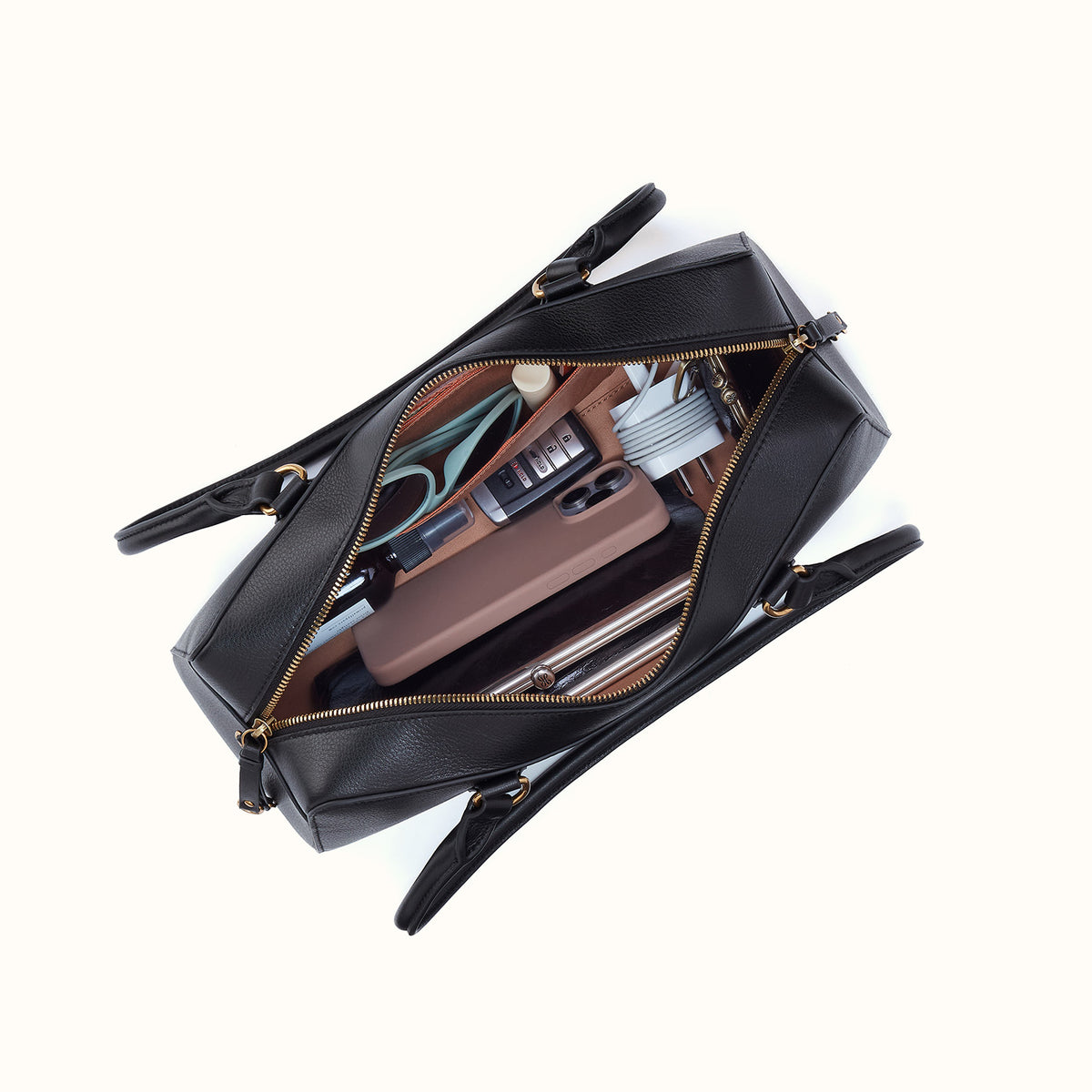 Sadie Satchel - Pebbled Leather Black