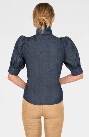 Puff Sleeve Top - Chambray