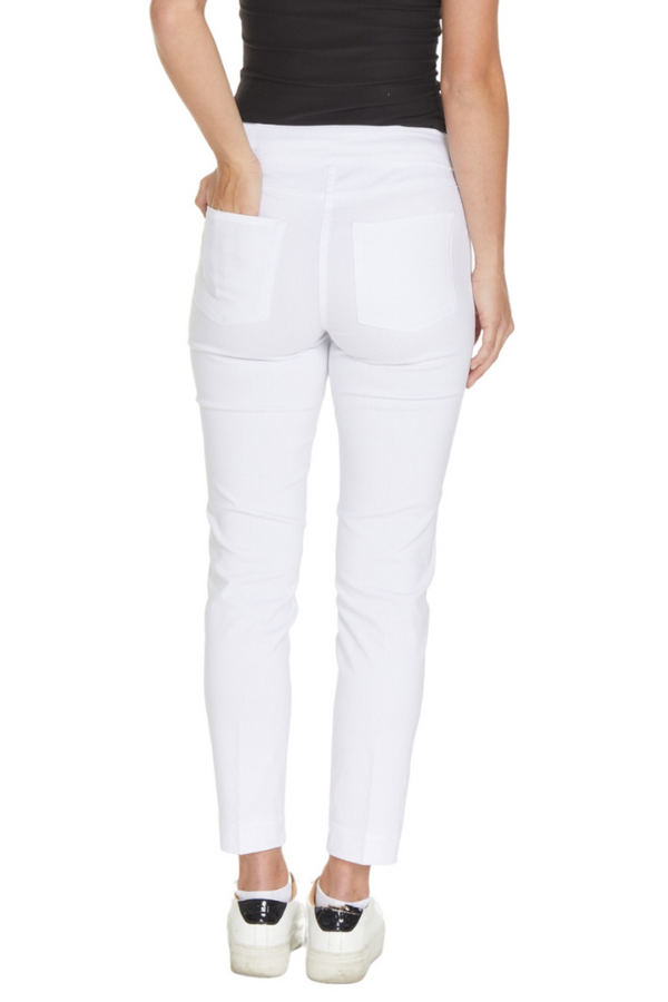 Pull-On White Ankle Pant