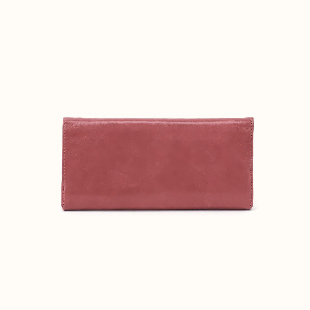 Rachel Continental Wallet In Polished Leather - Rosewood