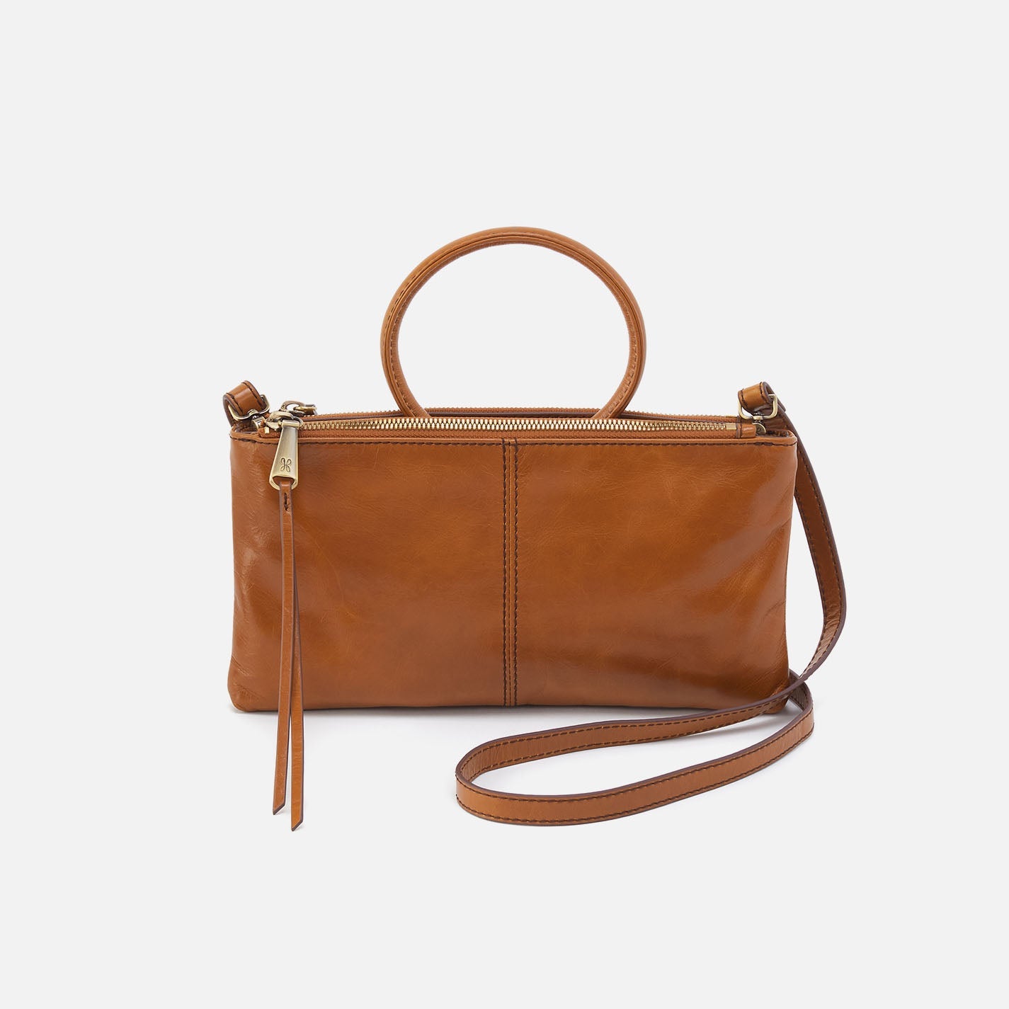 Sable Crossbody In Polished Leather -  Truffle