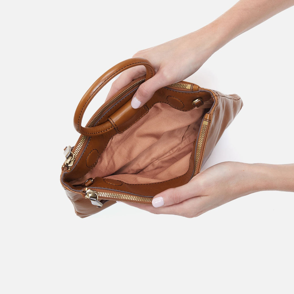 Sable Crossbody In Polished Leather -  Truffle