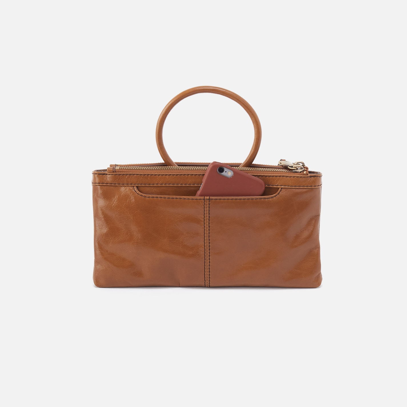 Sable Crossbody In Polished Leather -  Truffle