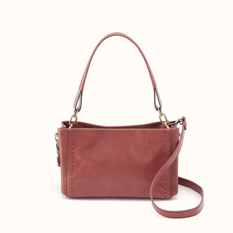 Seneca Shoulder Crossbody - Polished Leather | Rosewood