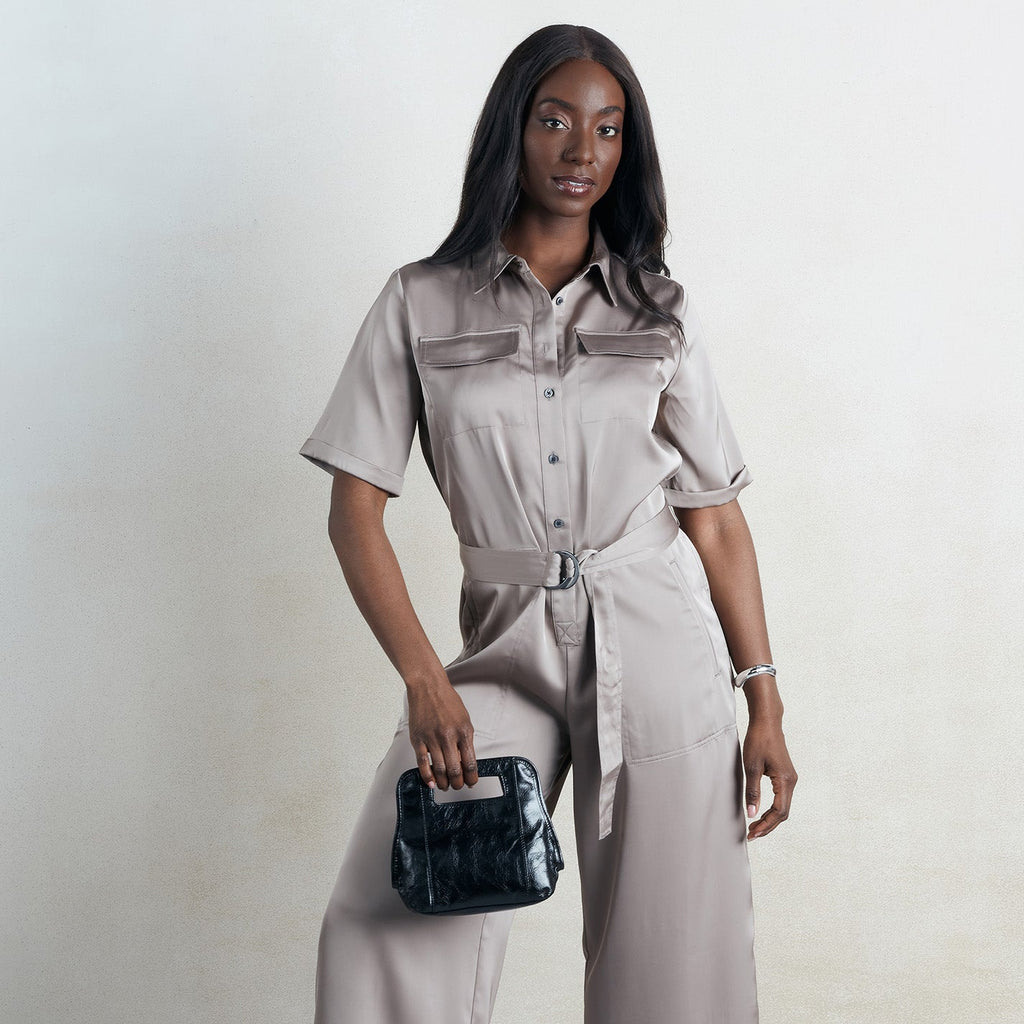 Ace Crossbody In Polished Leather - Black