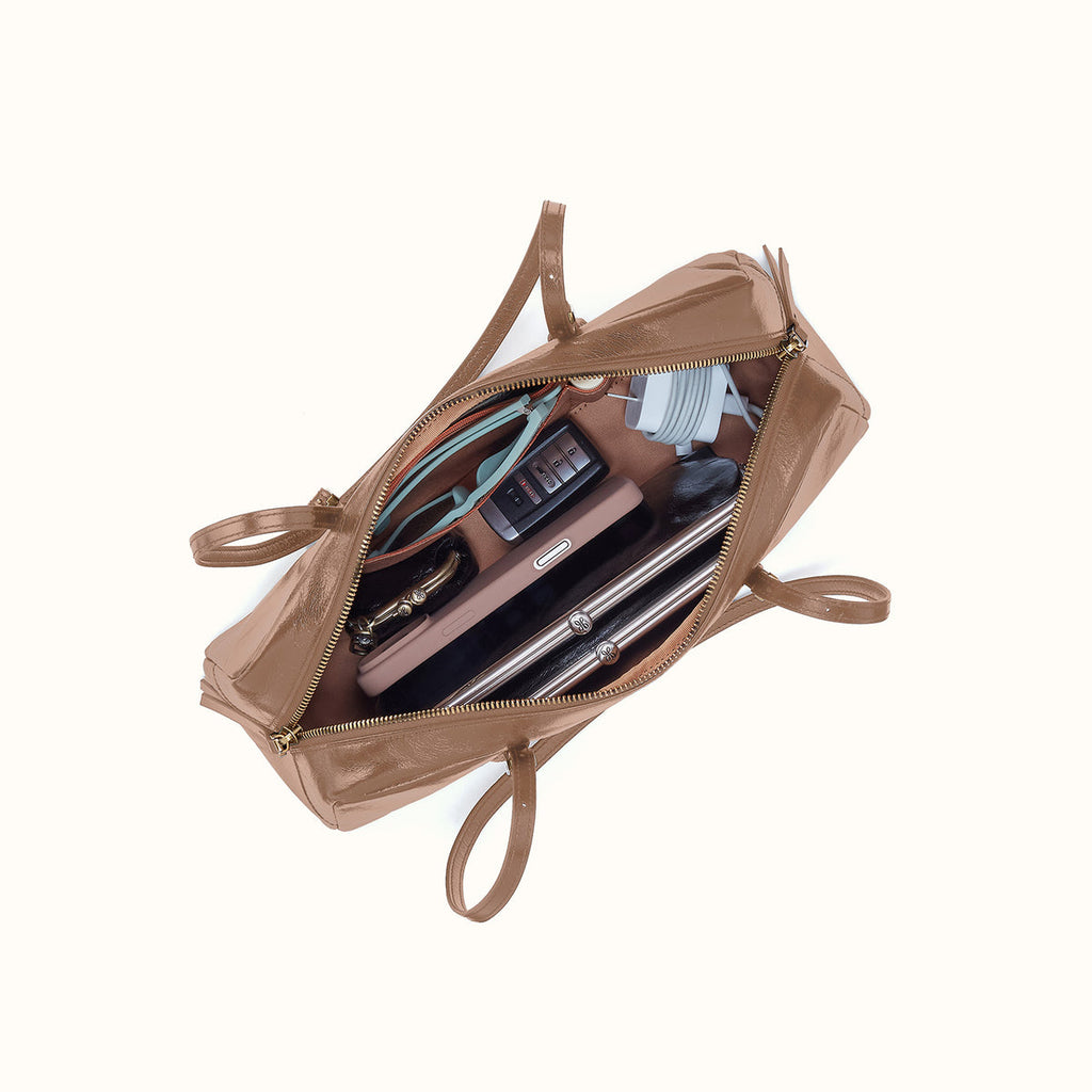Scottie Satchel -  Polished Leather Woodsmoke