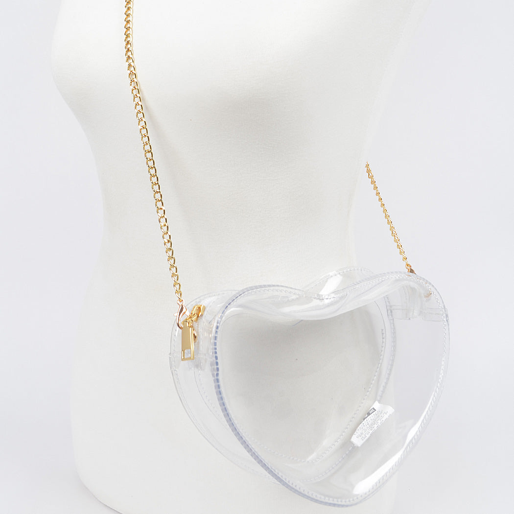 Clear Heart Shape Crossbody Bag