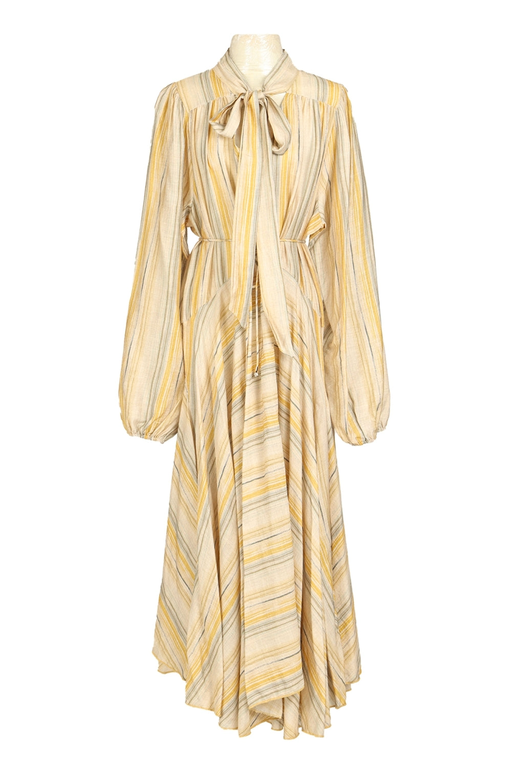 Striped Tie Neck Maxi Dress