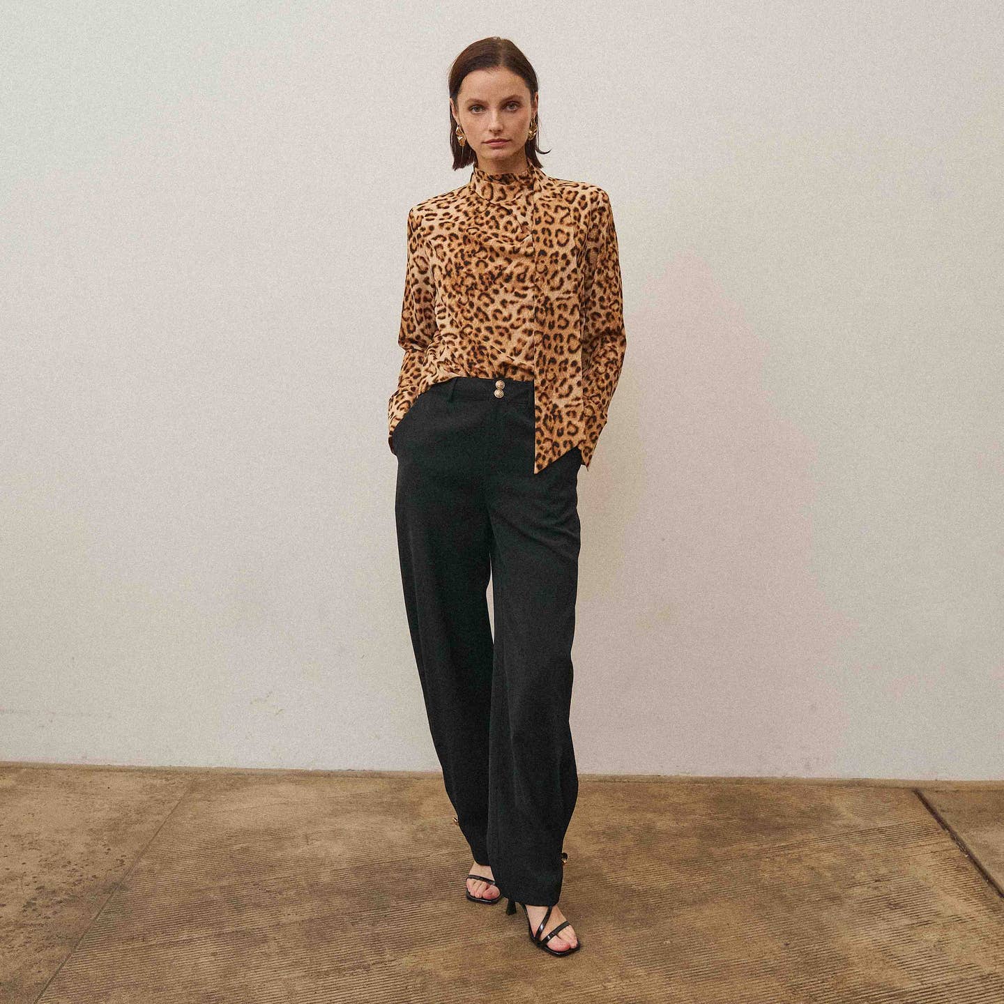 Leopard Scarf Top