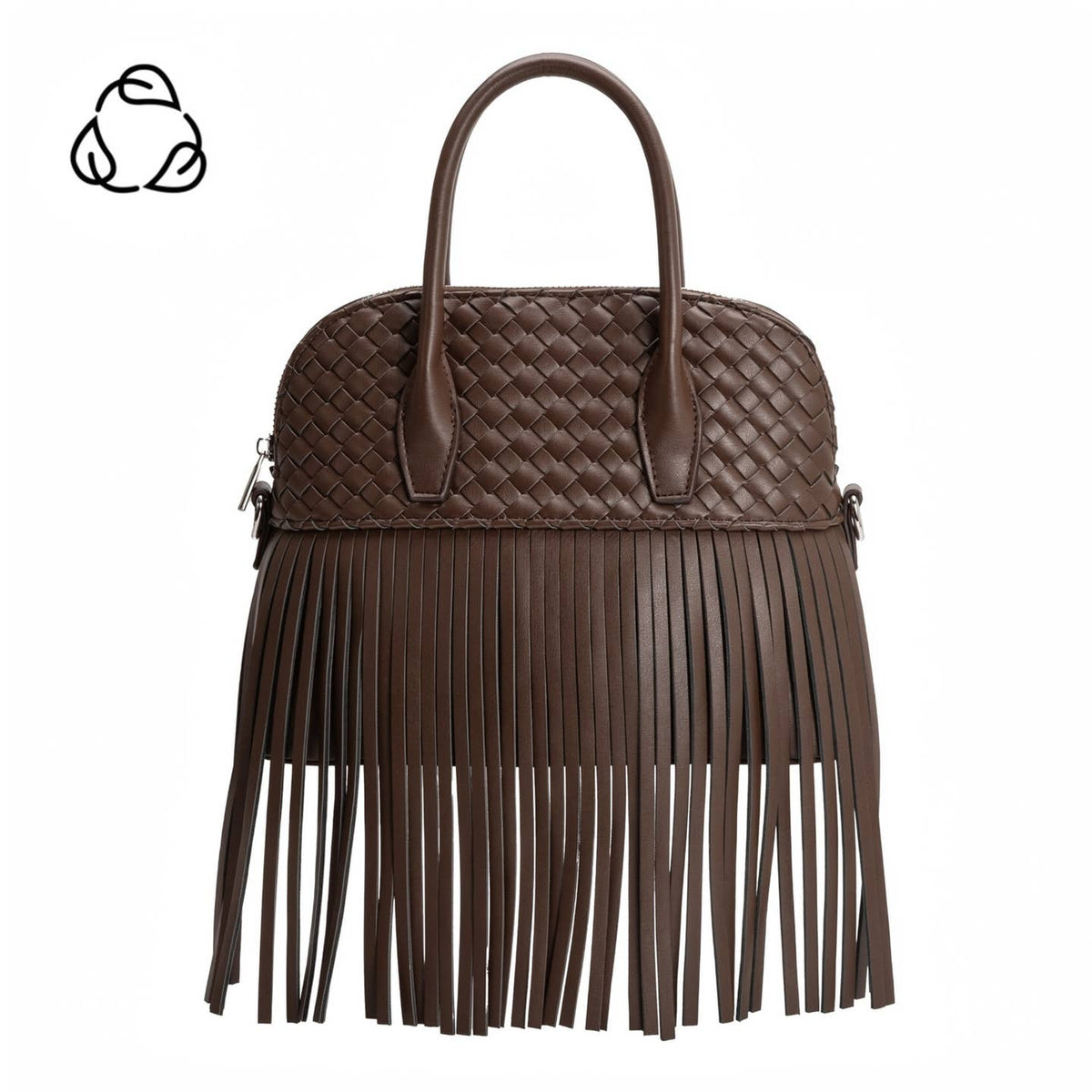 Halle Espresso Recycled Vegan Leather Top Handle Bag