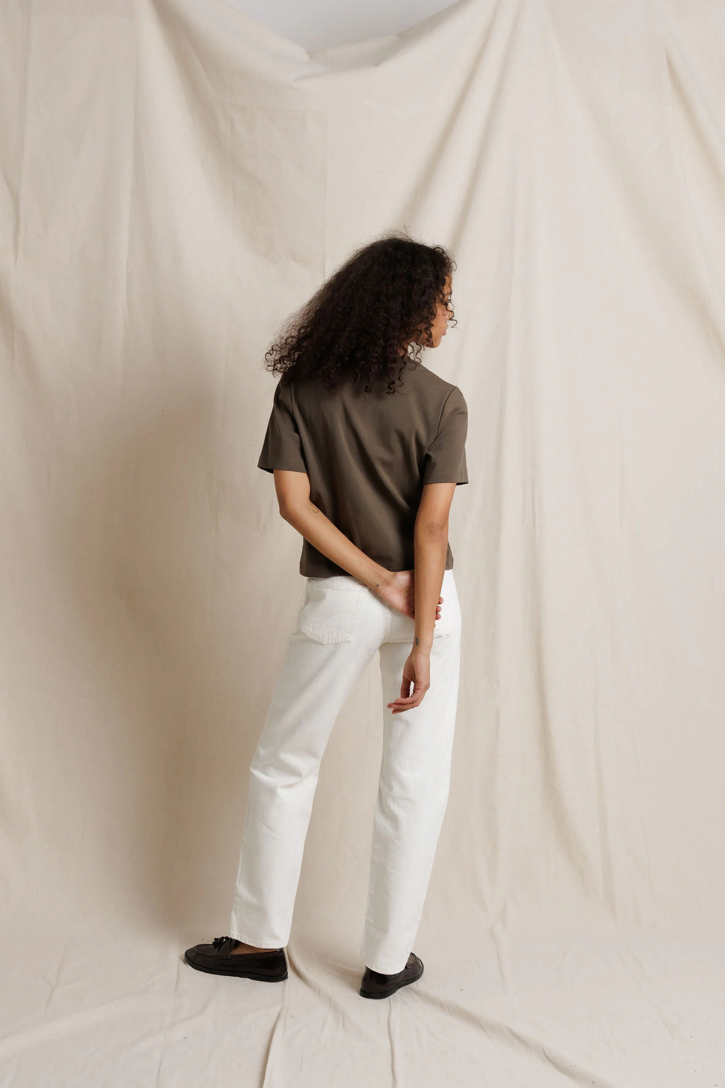 Atlas heavy jersey crewneck tee - Dark Olive