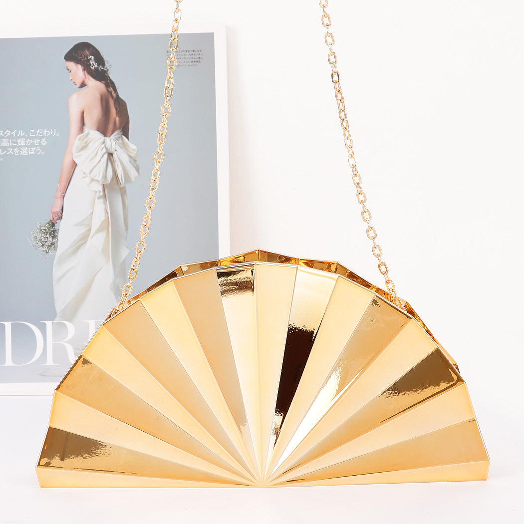 Gold Metallic Acrylic Party Clutch