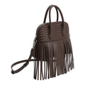 Halle Espresso Recycled Vegan Leather Top Handle Bag