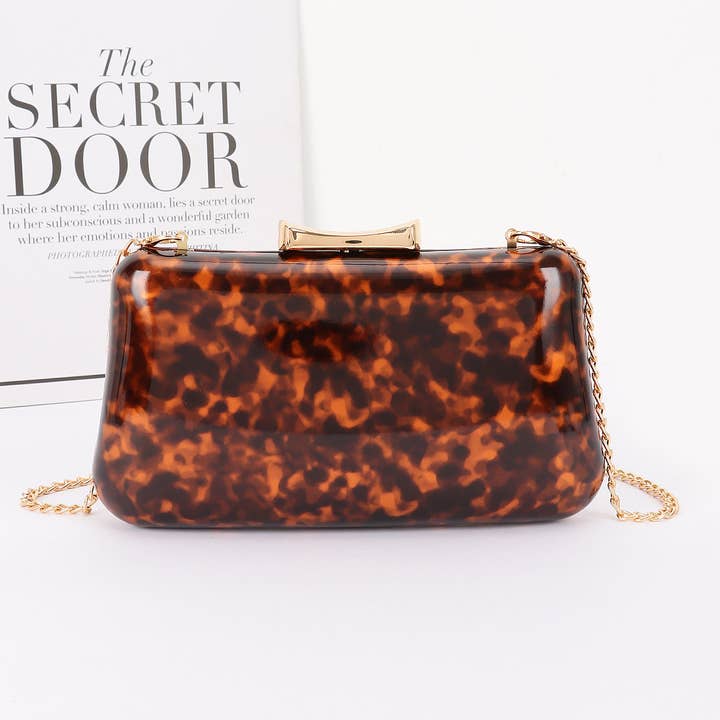 Enamel Faux Leather Tortoise