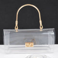 Transparent Metal Handle Clutch