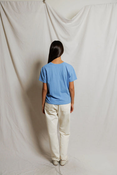 Harley cotton boxy crewneck tee in Pacific Blue