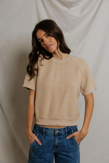 Kennedy Reverse Short Sleeve CrewNeck Sweatshirt - Driftwood