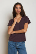 Hendrix cotton boxy v neck tee