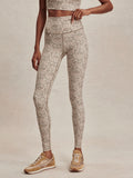 freesoft high rise legging 28 - ivory abstract feather