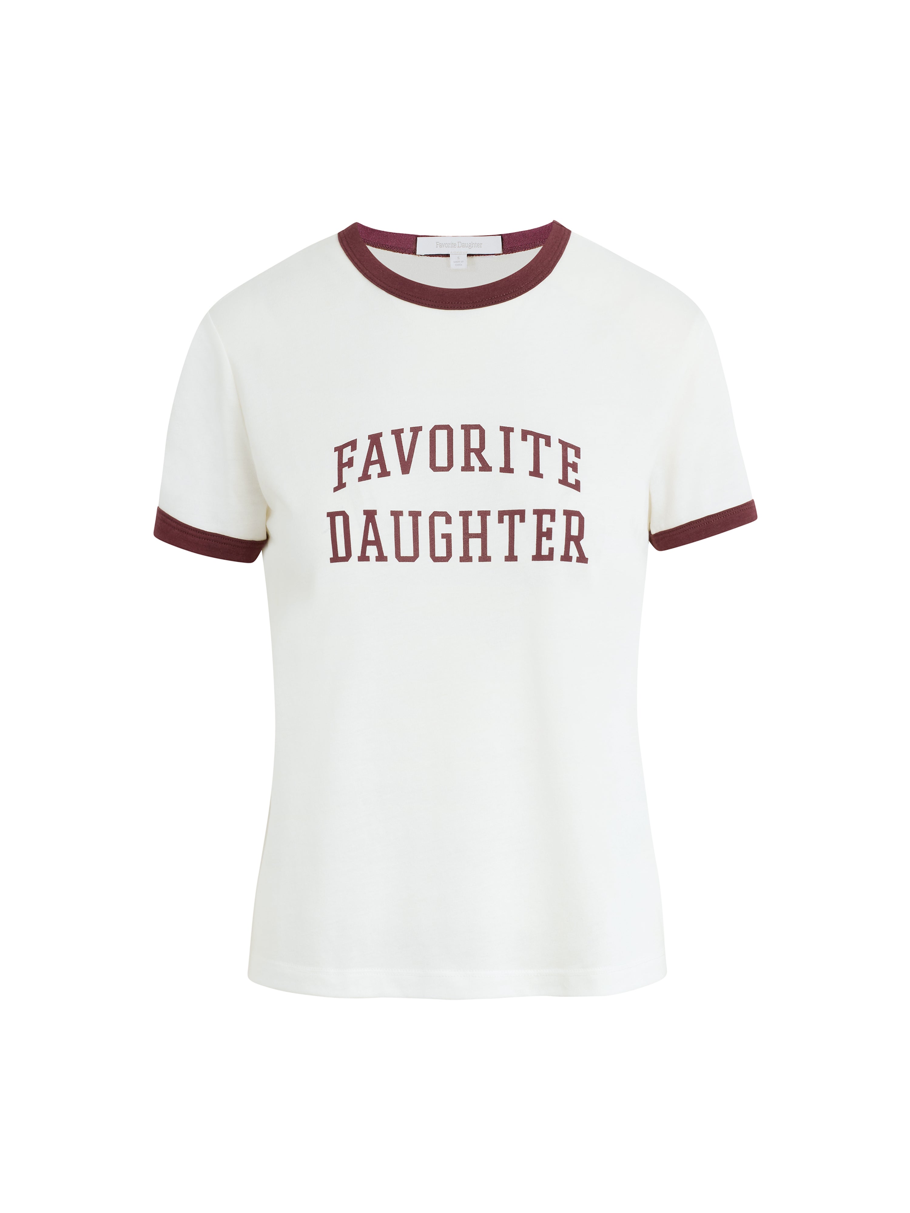 Ringer Logo Tee - White Burgundy