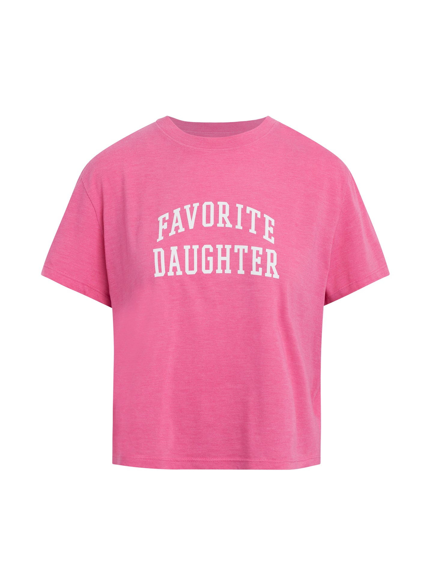 Cropped Collegiate Tee - Deep Rose